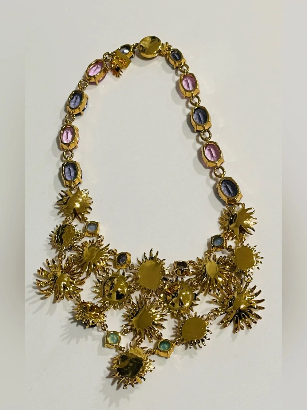 Tony Duquette collaboration with Coach Duchess of Windsor Bib Crystal Necklace.